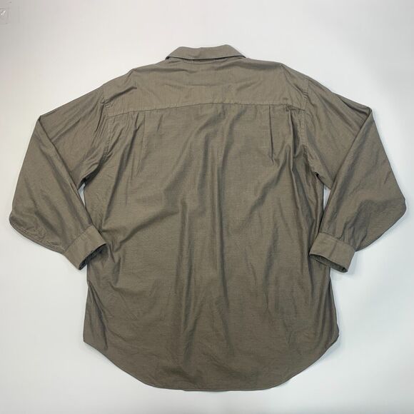 Fubu Shirt Mens XL Extra Large Otter Brown Button Up Cotton Long Sleeve Pocket - Picture 6 of 9